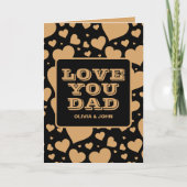 Love You Dad Modern Black Heart Photo Vaderdag Kaart (Voorkant)