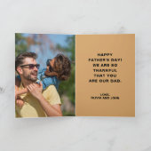Love You Dad Modern Black Heart Photo Vaderdag Kaart (Binnen)