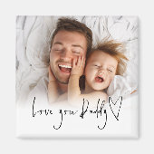 Love You Dad Photo Overlay Script Heart Magneet (Voorkant)