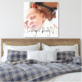 Love You Dad Script Heart Custom Photo Overlay C Canvas Afdruk (Insitu (Slaapkamer))