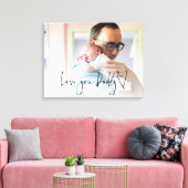 Love You Dad Script Heart Photo Overlay Canvas Afdruk (Insitu (Woonkamer))