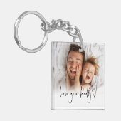 Love You Dad Script Name Photo Overlay Sleutelhanger (Voorkant Links)