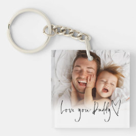 Love You Dad Script Name Photo Overlay Sleutelhanger