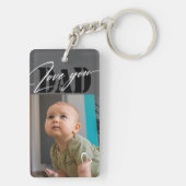 Love You Dad Typografie 2 Photo Sleutelhanger (achterkant)