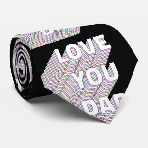 Love You Dad Typografie Vaderdag Stropdas