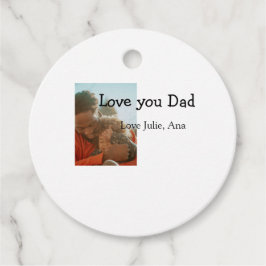 Love You Dad vaderdag Voeg foto naam Eenvoudig toe Bedankjes Labels