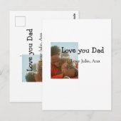 Love You Dad vaderdag Voeg foto naam Eenvoudig toe Briefkaart (Voorkant / Achterkant)