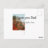 Love You Dad vaderdag Voeg foto naam Eenvoudig toe Briefkaart (Achterkant)
