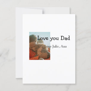 Love You Dad vaderdag Voeg foto naam Eenvoudig toe Briefkaart