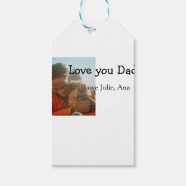 Love You Dad vaderdag Voeg foto naam Eenvoudig toe Cadeaulabel