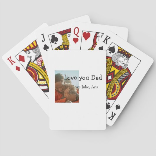 Love You Dad vaderdag Voeg foto naam Eenvoudig toe Pokerkaarten (Achterkant)