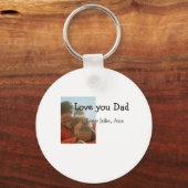 Love You Dad vaderdag Voeg foto naam Eenvoudig toe Sleutelhanger (Voorkant)