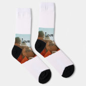 Love You Dad vaderdag Voeg foto naam Eenvoudig toe Sokken (Rechts)