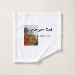 Love You Dad vaderdag Voeg foto naam Eenvoudig toe Washandje
