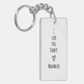 Love You Daddy Eenvoudige Handgeschreven Chic Kind Sleutelhanger (Voorkant Links)