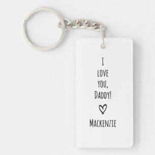Love You Daddy Eenvoudige Handgeschreven Chic Kind Sleutelhanger