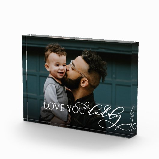 Love You Daddy Elegant handgeschreven script Fotoblokken (Rechts)