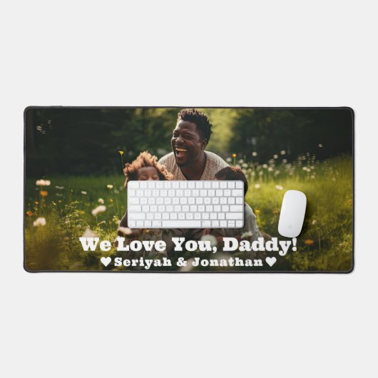 Love You Daddy gepersonaliseerde foto Bureaumat (Keyboard & Muis)
