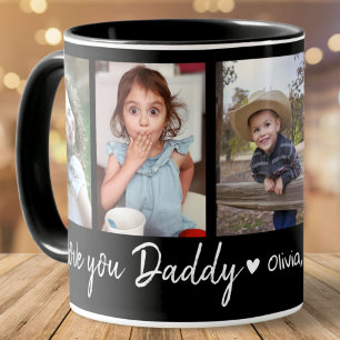 Love You Daddy Vaderdag 5 Fotocollage Zwart Mok