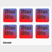 Love You Dark Vierkante Sticker (Vel)
