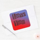 Love You Dark Vierkante Sticker (Envelop)