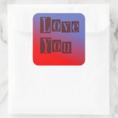 Love You Dark Vierkante Sticker (Tas)