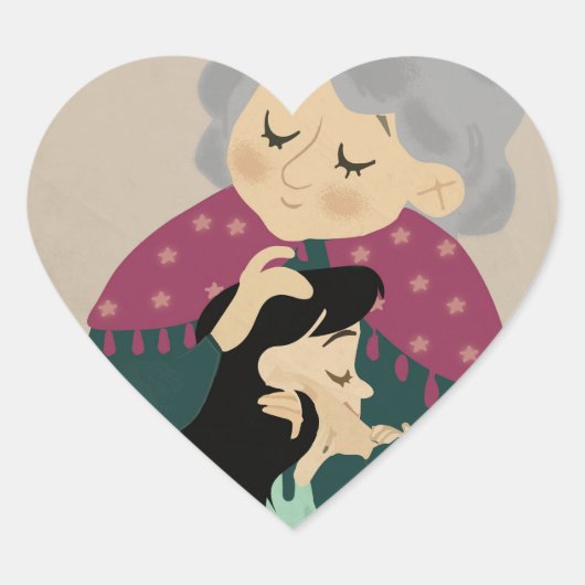  Love you dear Grandmother  Hart Sticker (Voorkant)