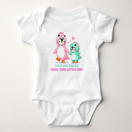 Love You Dino-Mom gepersonaliseerd Romper (Voorkant)