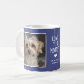 Love You Dog Momsy Foto's Modern Blauw C49 & Wit Koffiemok (Voorkant links)