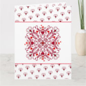 Love You doodle valentijn Gevouwen Dank je kaart (Voorkant)