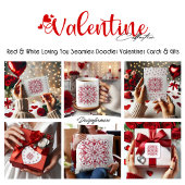 Love You doodle valentijn Gevouwen Dank je kaart