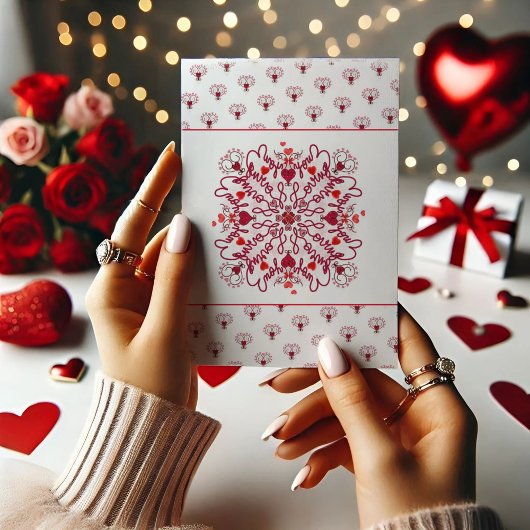 Love You doodle valentijn Gevouwen Dank je kaart