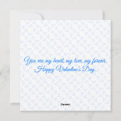 Love You Fantasy Valentine gift Blue Line Art  Feestdagenkaart (Achterkant)