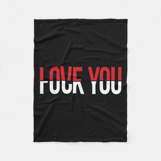 Love You Fck You Funny Meme  Fleece Deken (Voorkant)
