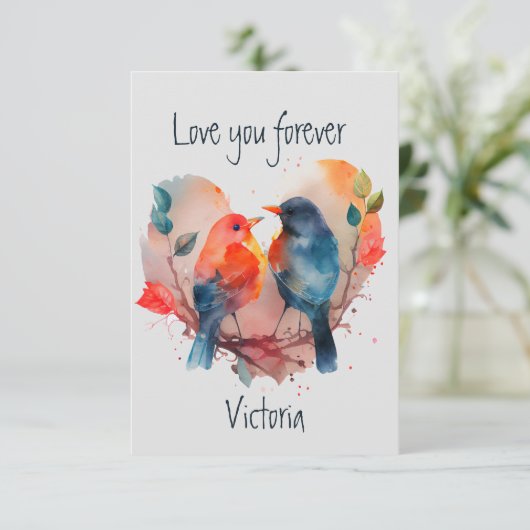 Love You Forever Lovebirds Aangepaste naam (Staand voorkant)