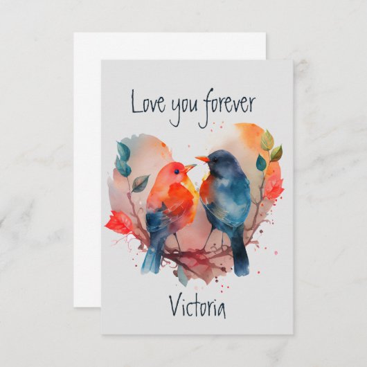 Love You Forever Lovebirds Aangepaste naam (Voorkant / Achterkant)