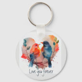 Love You Forever Lovebirds Customize Name Sleutelhanger (Achterkant)
