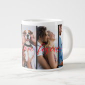 Love You Forever Vertical Photo Collage Custom Grote Koffiekop (Voorkant rechts)