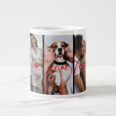 Love You Forever Vertical Photo Collage Custom Grote Koffiekop (Voorkant)