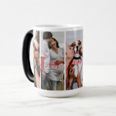 Love You Forever Vertical Photo Collage Custom Magische Mok (Voorkant links)