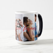 Love You Forever Vertical Photo Collage Custom Magische Mok (Voorkant rechts)