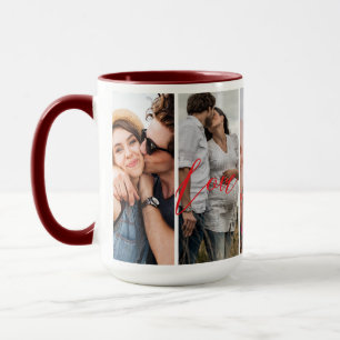 Love You Forever Vertical Photo Collage Custom Mok