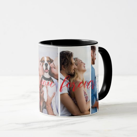 Love You Forever Vertical Photo Collage Custom Mok (Voorkant rechts)