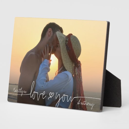 LOVE YOU Foto Handgeschreven Script Hart Fotoplaat (Zijkant)