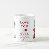 “Love You Fur-Ever” Cute Cat & Teddy Valentine Mug Koffiemok (Center)