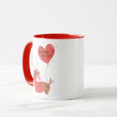 Love You Fur-Ever Dachshund Rode Hart Cadeau Mok (Voorkant links)