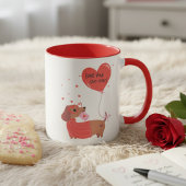 Love You Fur-Ever Dachshund Rode Hart Cadeau Mok