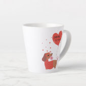 Love You Fur-Ever Schattigee teckel Dog Red Heart Latte Mok (Rechterhoek)