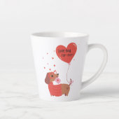 Love You Fur-Ever Schattigee teckel Dog Red Heart Latte Mok (Rechts)