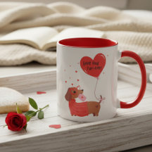 Love You Fur-Ever Schattigee teckel Dog Red Heart
